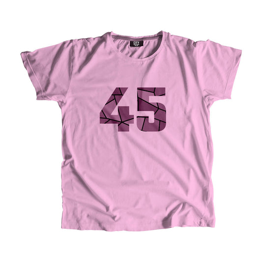 45 Number Men Unisex T-Shirt (Light Pink)