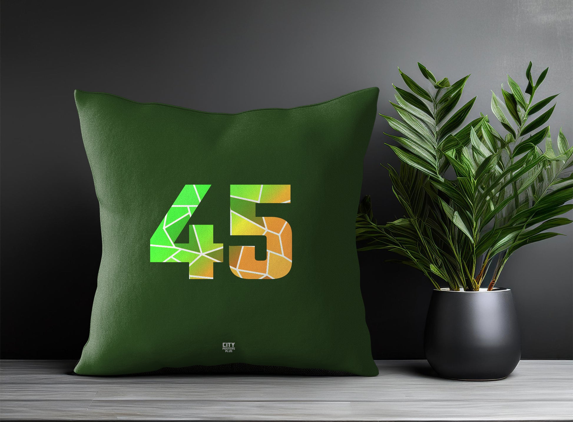 Print Deliver Plus 45 Number Square & Rectangle Pillow Cases | Modern Numeric Throw Pillow Covers 