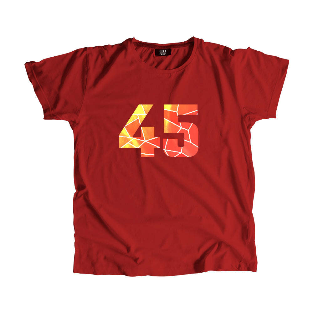 45 Number Men Unisex T-Shirt (Red)