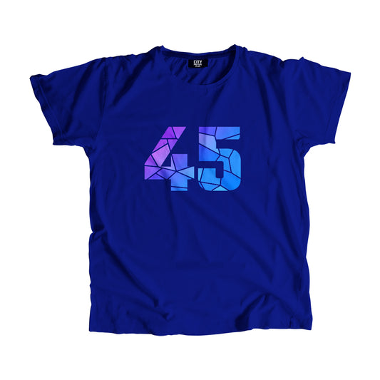 45 Number Men Unisex T-Shirt (Royal Blue)