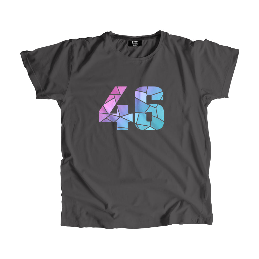 46 Number Men Unisex T-Shirt (Charcoal Grey)