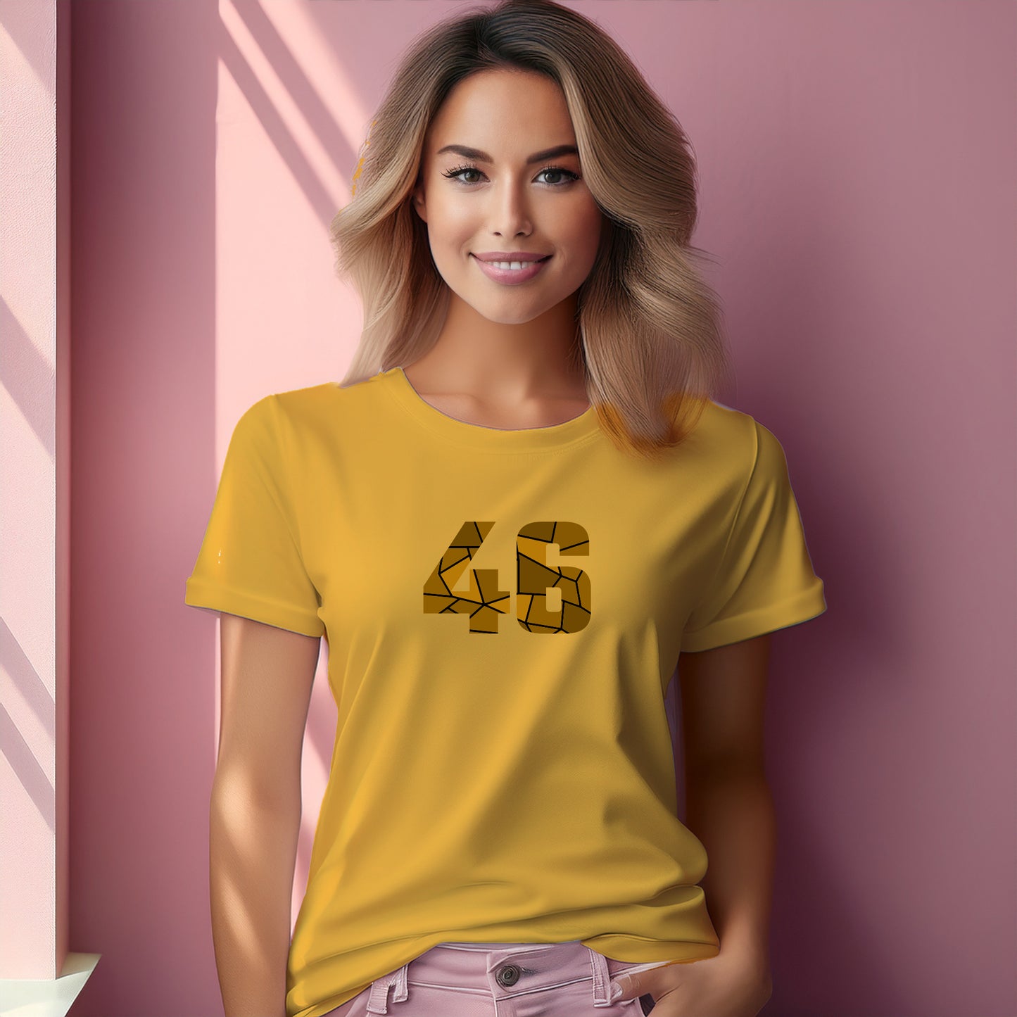 46 Number Women T-Shirt (Golden Yellow)