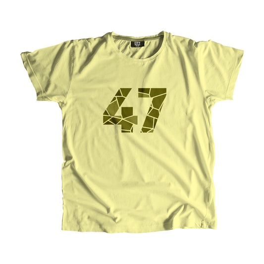 47 Number Men Unisex T-Shirt (Butter Yellow)