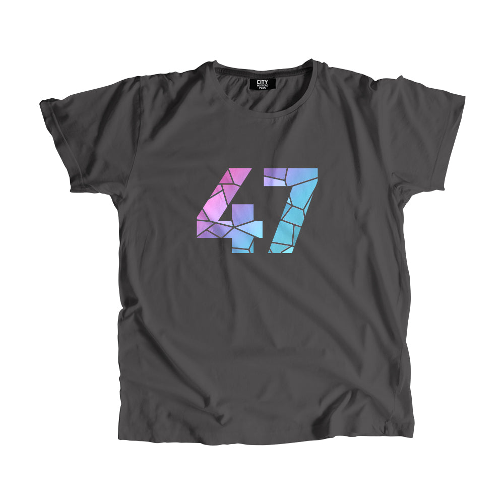 47 Number Men Unisex T-Shirt (Charcoal Grey)