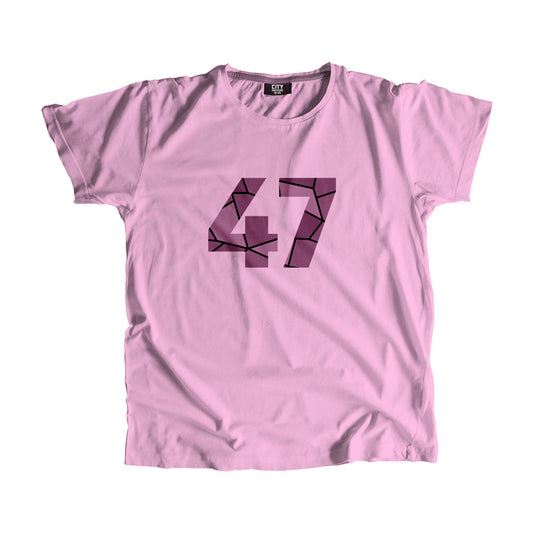 47 Number Men Unisex T-Shirt (Light Pink)