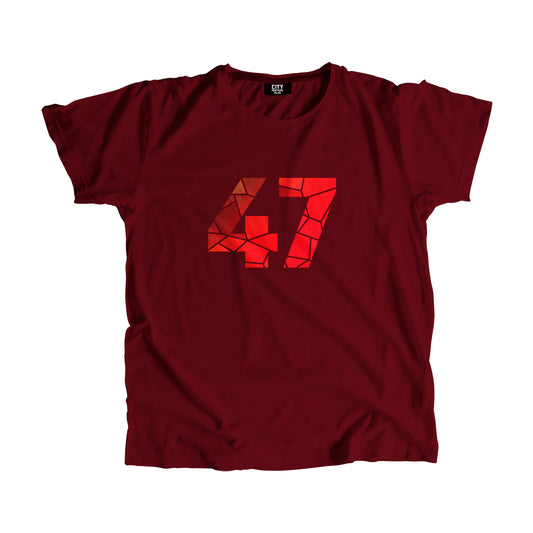 47 Number Men Unisex T-Shirt (Maroon)