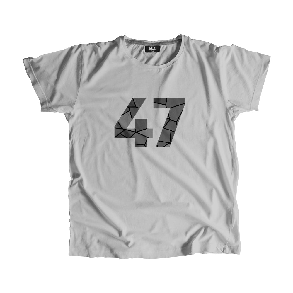 47 Number Men Unisex T-Shirt (Melange Grey)