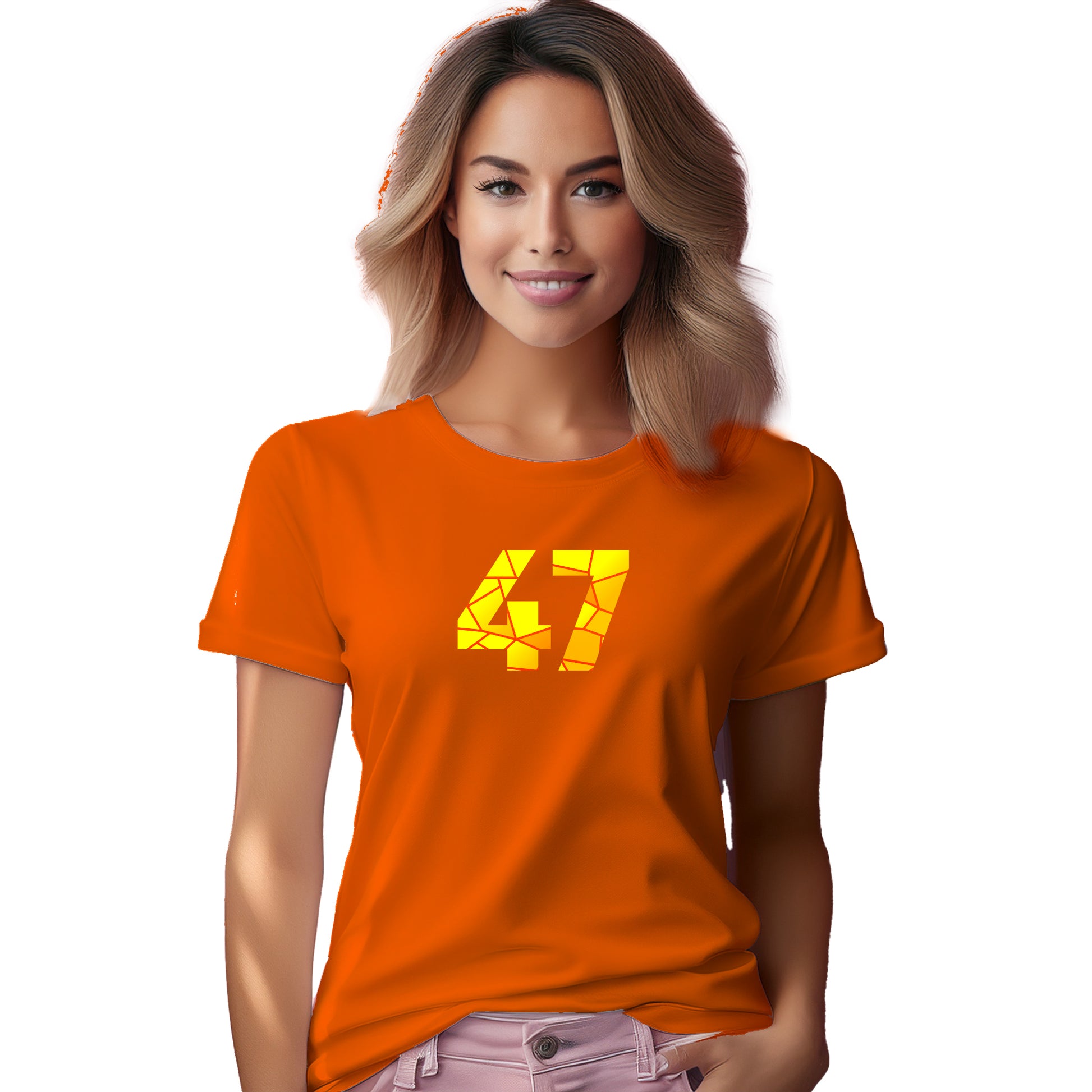 47 Number Women T-Shirt (Orange)