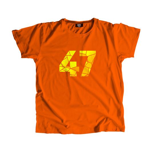 47 Number Men Unisex T-Shirt (Orange)