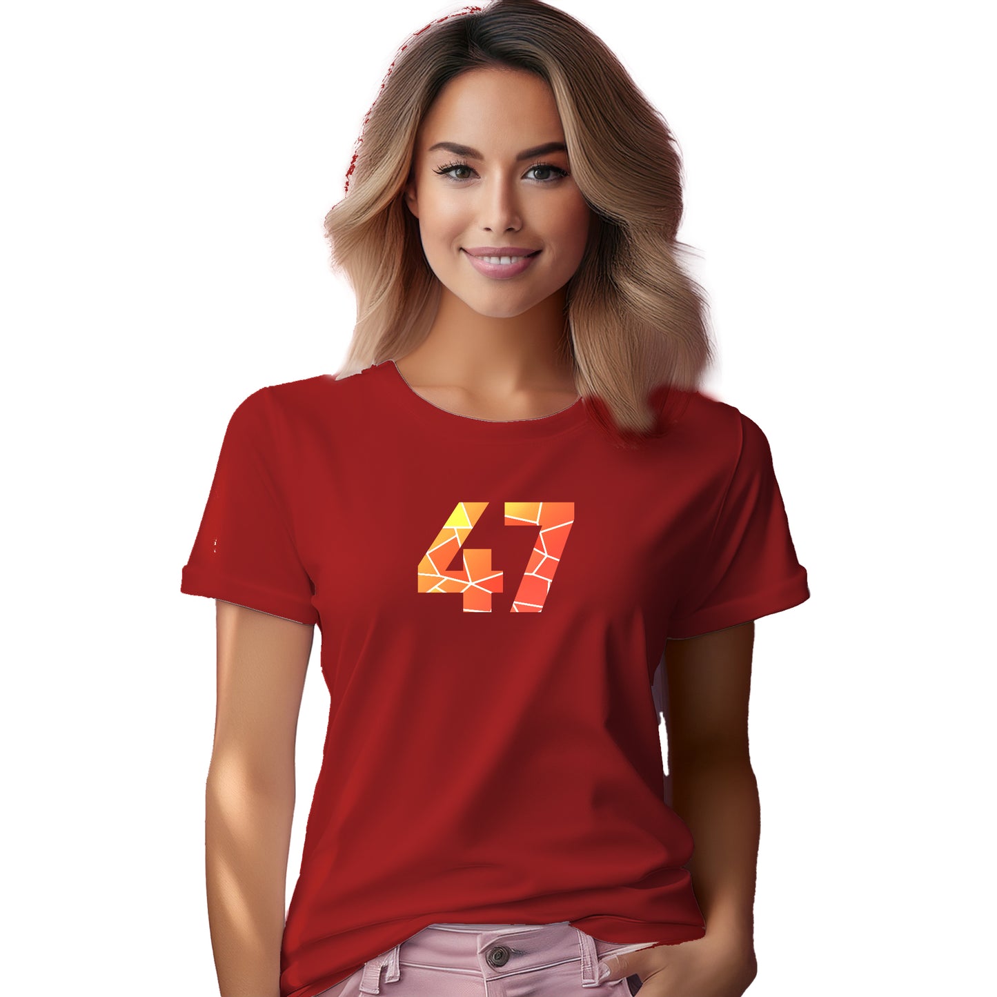 47 Number Women T-Shirt (Red)