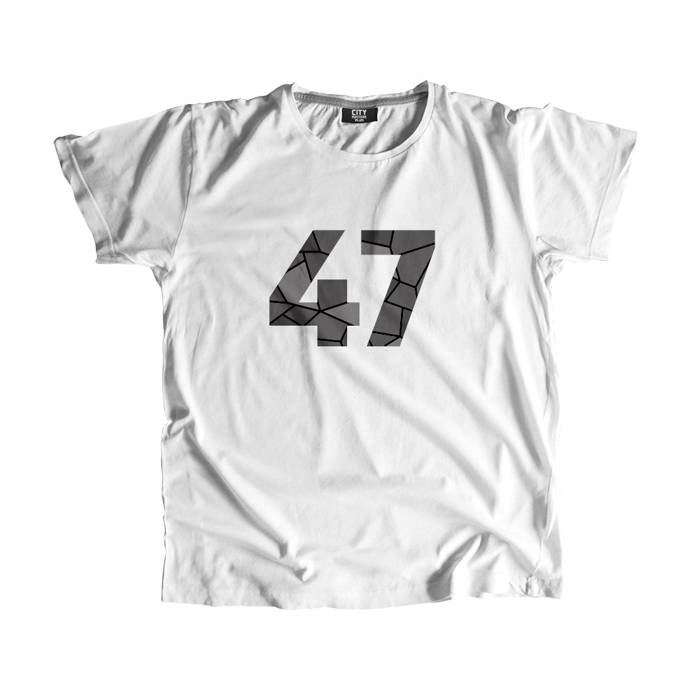 47 Number Men Unisex T-Shirt (White)