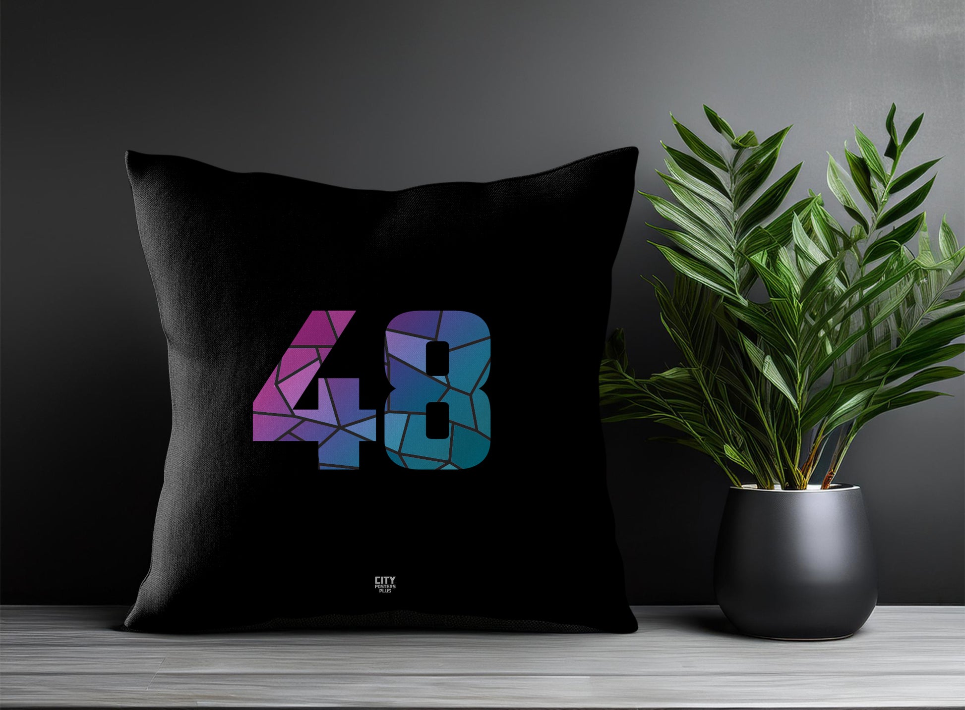 Print Deliver Plus 48 Number Square & Rectangle Pillow Cases | Modern Numeric Throw Pillow Covers 