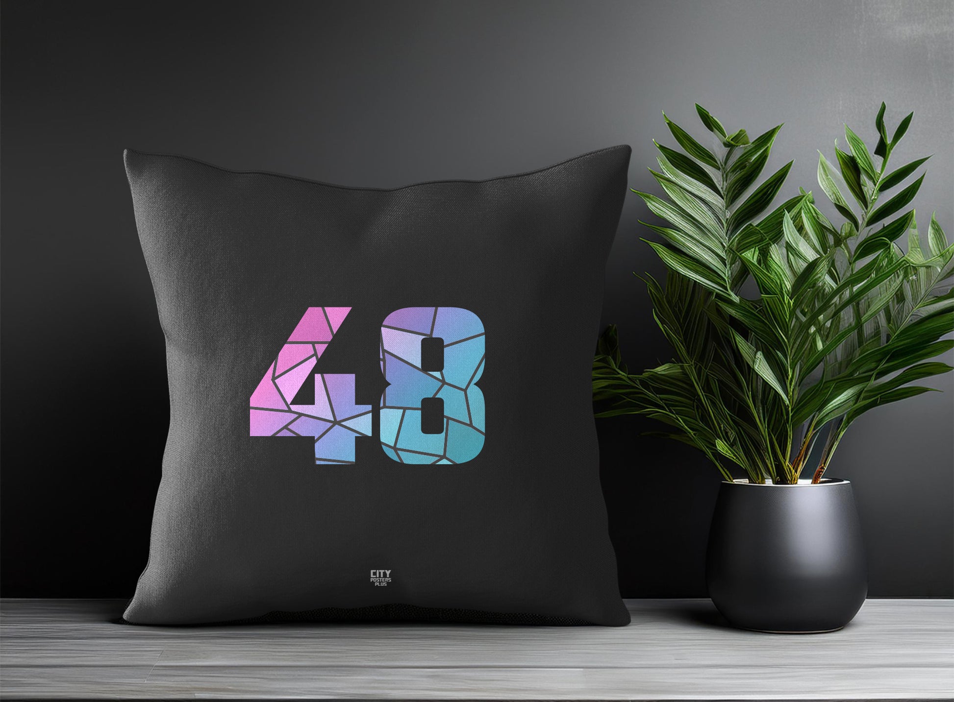 Print Deliver Plus 48 Number Square & Rectangle Pillow Cases | Modern Numeric Throw Pillow Covers 