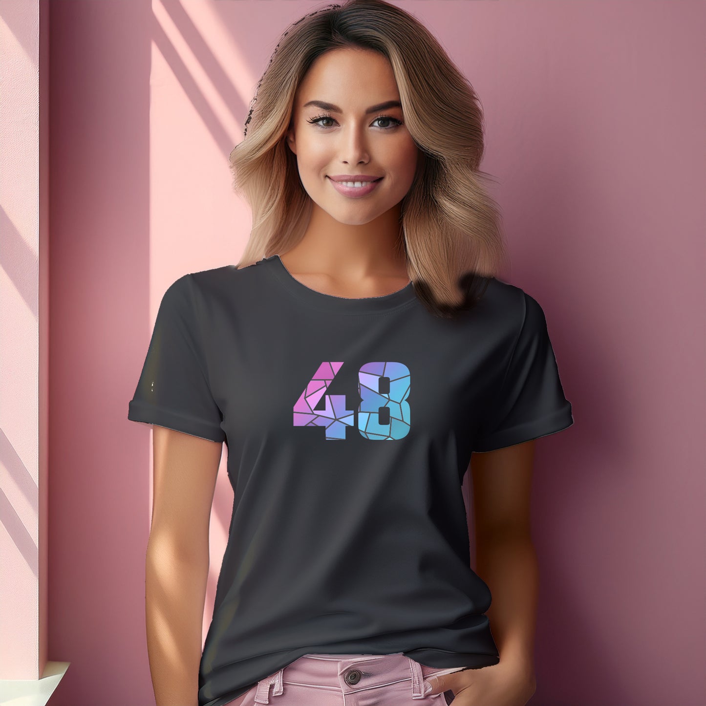 48 Number Women T-Shirt (Charcoal Grey)