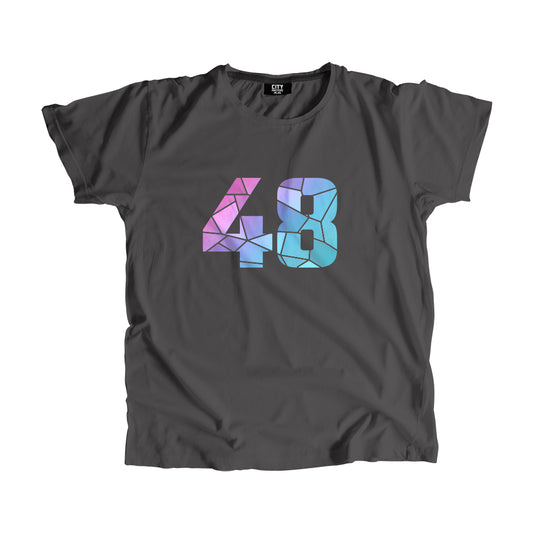 48 Number Men Unisex T-Shirt (Charcoal Grey)