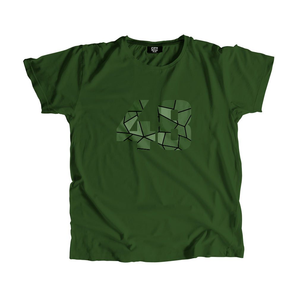 48 Number Men Unisex T-Shirt (Olive Green)