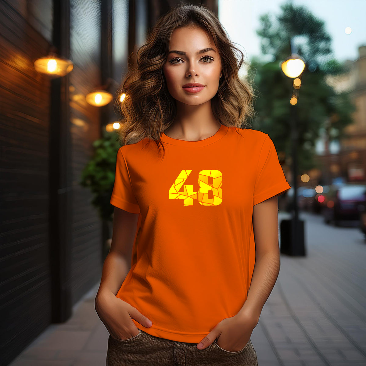 48 Number Women T-Shirt (Orange)