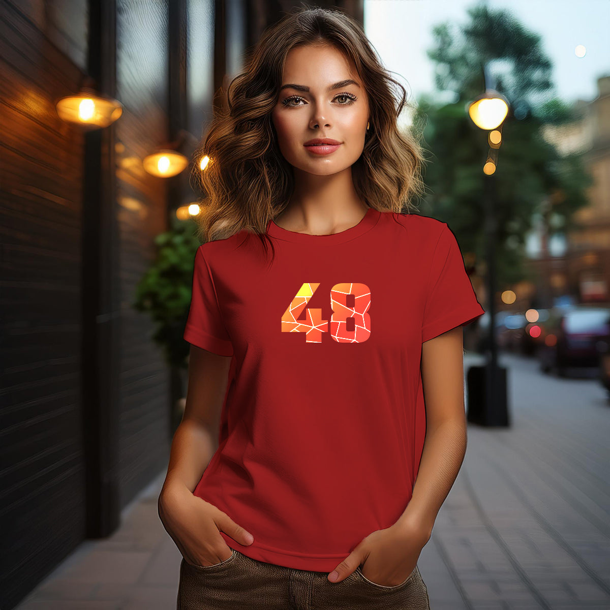 48 Number Women T-Shirt (Red)