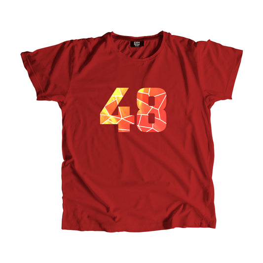 48 Number Men Unisex T-Shirt (Red)
