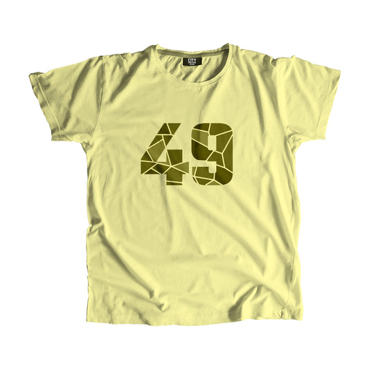 49 Number Men Unisex T-Shirt (Butter Yellow)