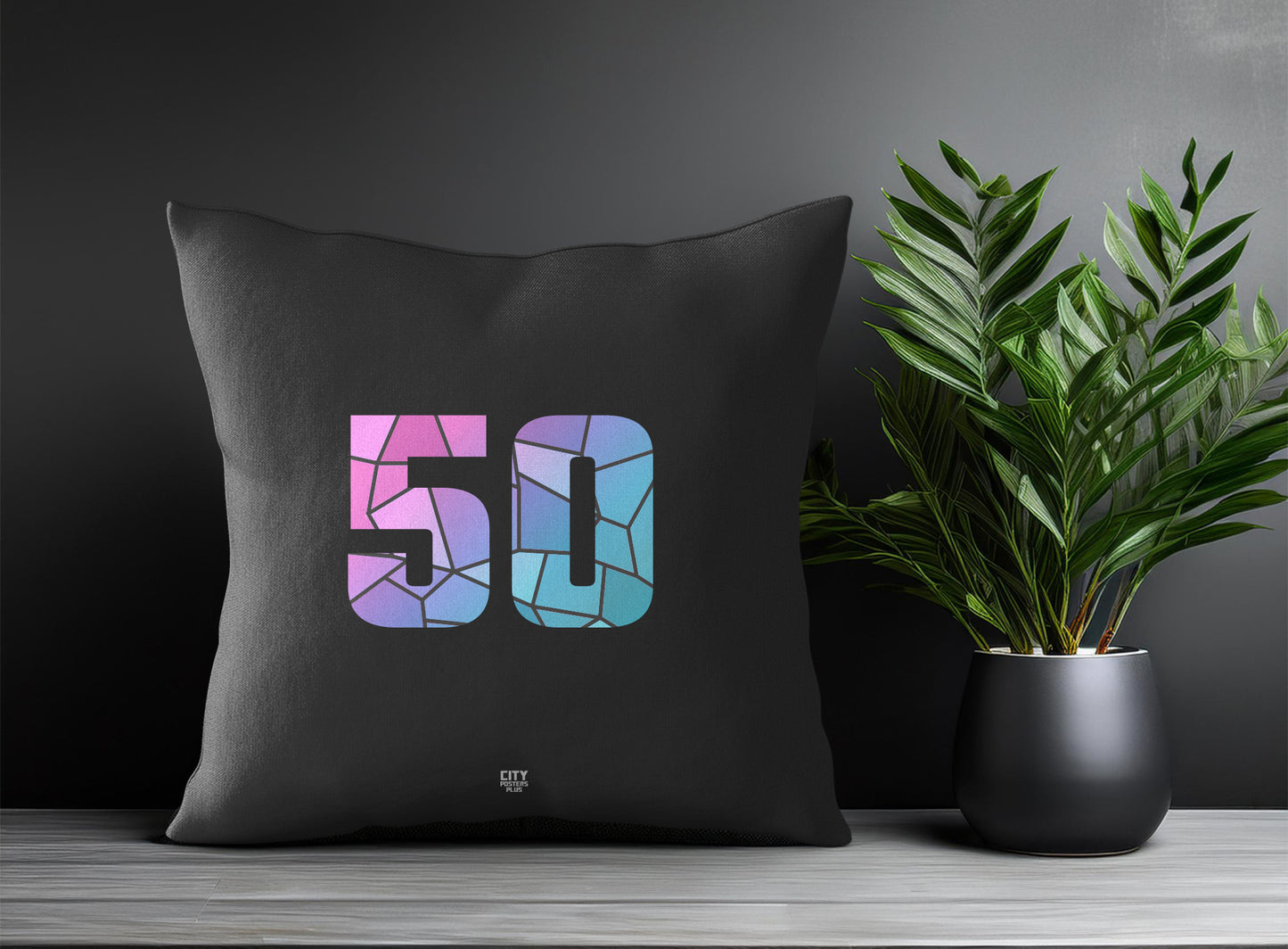 Print Deliver Plus 50 Number Square & Rectangle Pillow Cases | Modern Numeric Throw Pillow Covers 