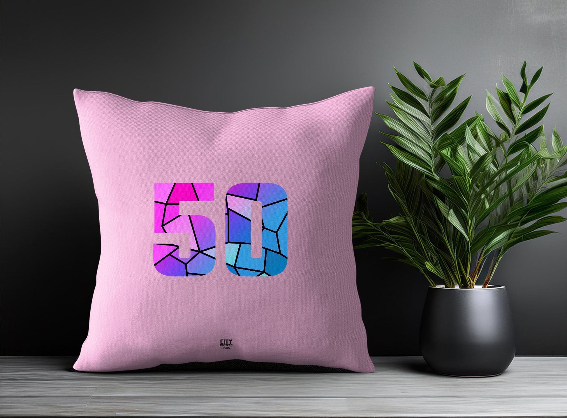 Print Deliver Plus 50 Number Square & Rectangle Pillow Cases | Modern Numeric Throw Pillow Covers 