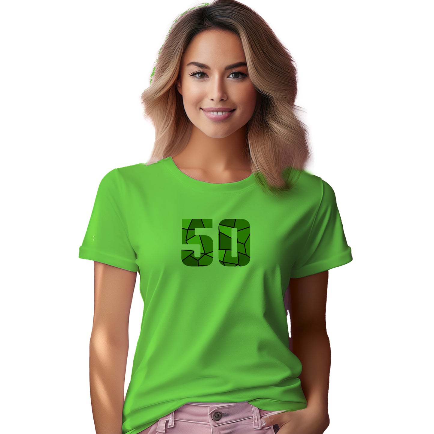 50 Number Women T-Shirt (Liril Green)