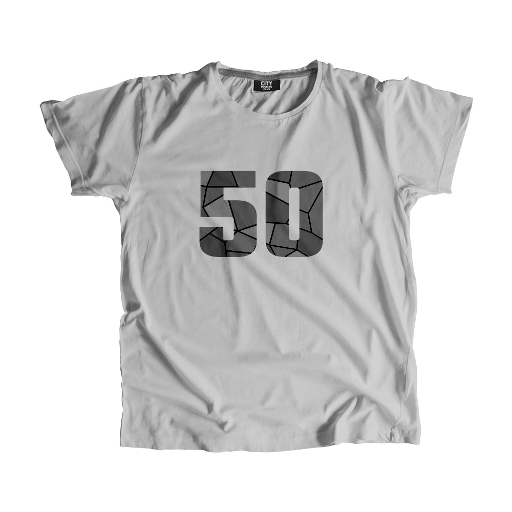 50 Number Men Unisex T-Shirt (Melange Grey)