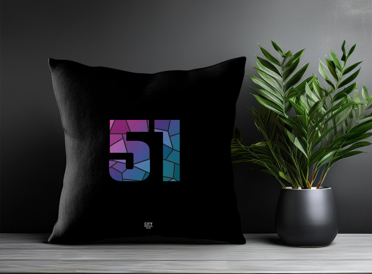 Print Deliver Plus 51 Number Square & Rectangle Pillow Cases | Modern Numeric Throw Pillow Covers 