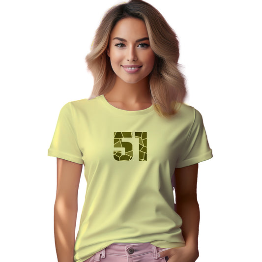 51 Number Women T-Shirt (Butter Yellow)