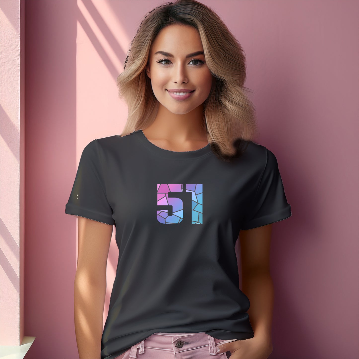 51 Number Women T-Shirt (Charcoal Grey)