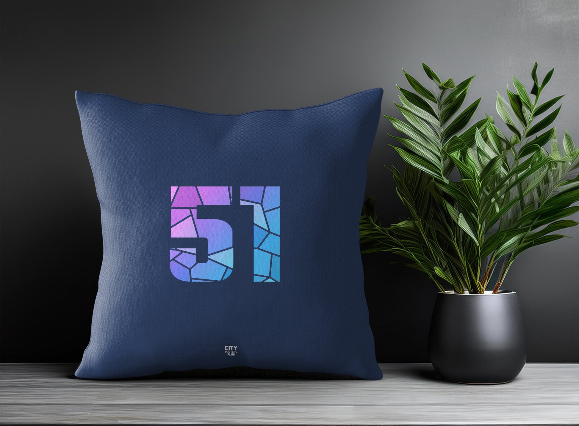 Print Deliver Plus 51 Number Square & Rectangle Pillow Cases | Modern Numeric Throw Pillow Covers 
