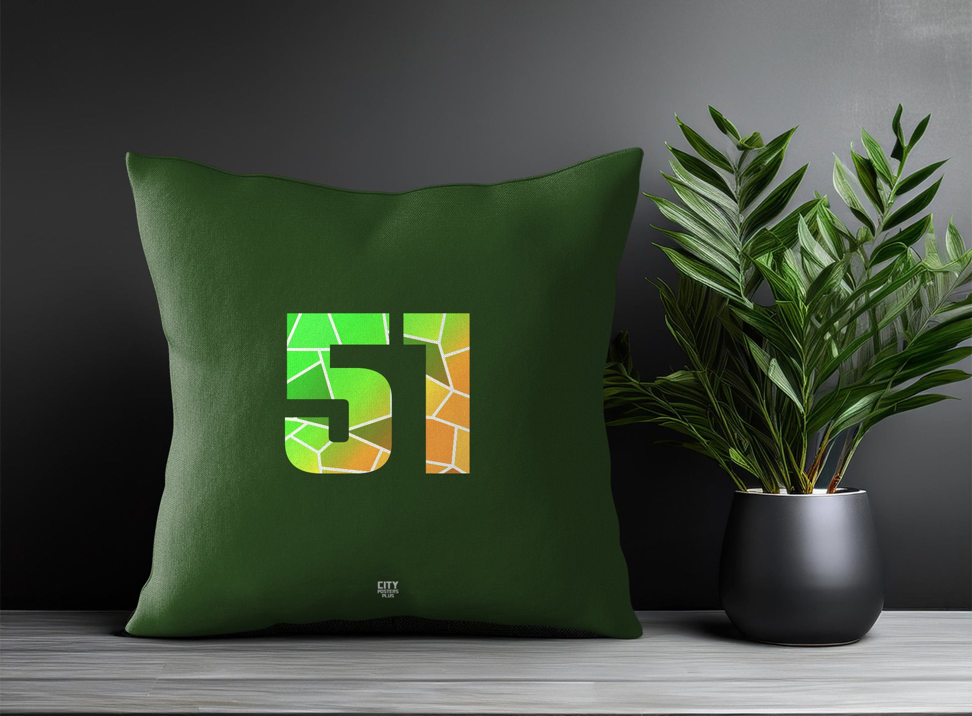 Print Deliver Plus 51 Number Square & Rectangle Pillow Cases | Modern Numeric Throw Pillow Covers 
