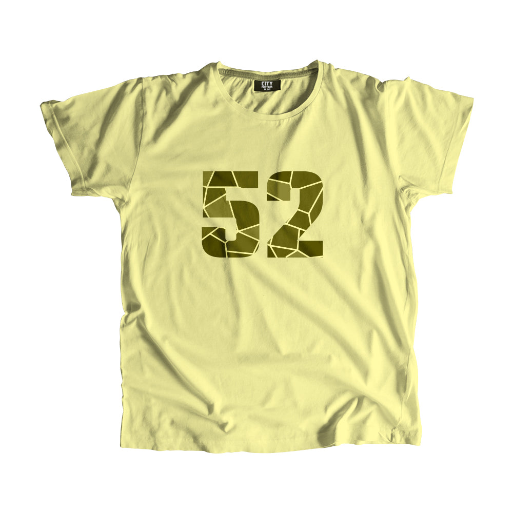 52 Number Men Unisex T-Shirt (Butter Yellow)