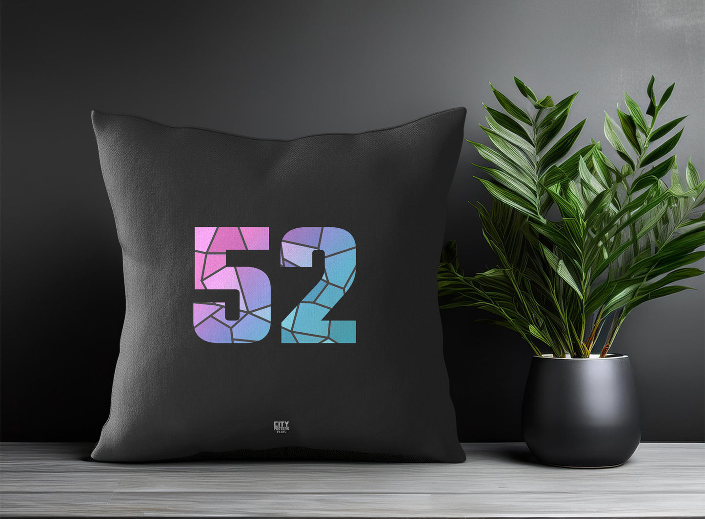 Print Deliver Plus 52 Number Square & Rectangle Pillow Cases | Modern Numeric Throw Pillow Covers 