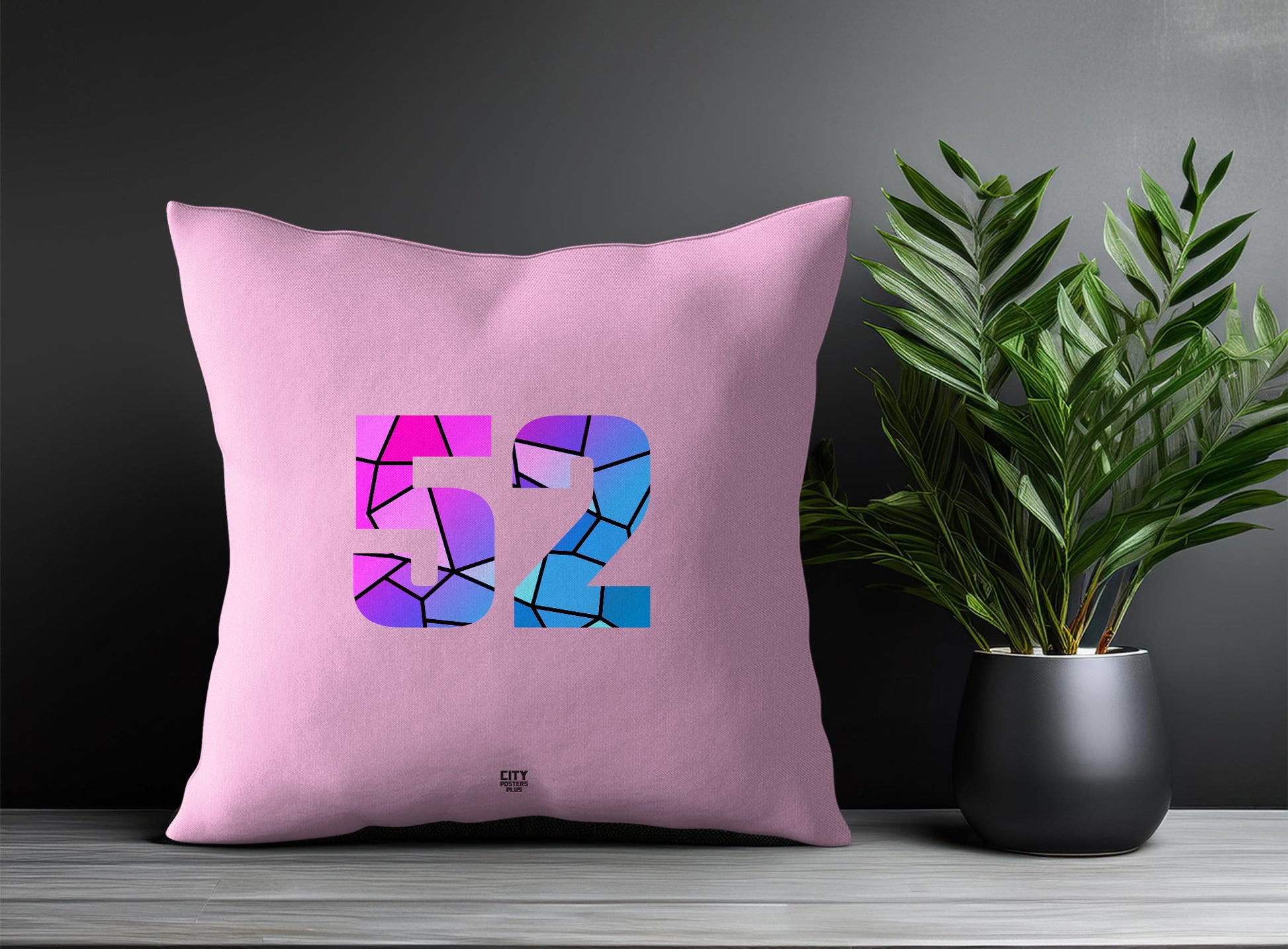 Print Deliver Plus 52 Number Square & Rectangle Pillow Cases | Modern Numeric Throw Pillow Covers 