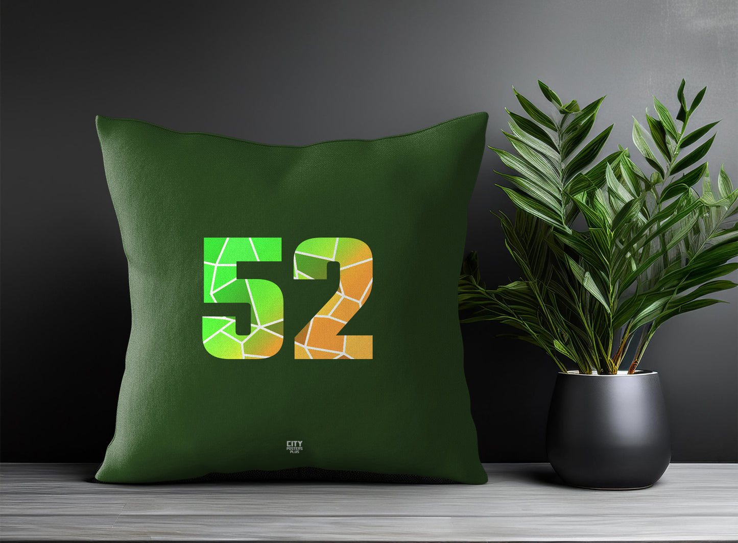 Print Deliver Plus 52 Number Square & Rectangle Pillow Cases | Modern Numeric Throw Pillow Covers 