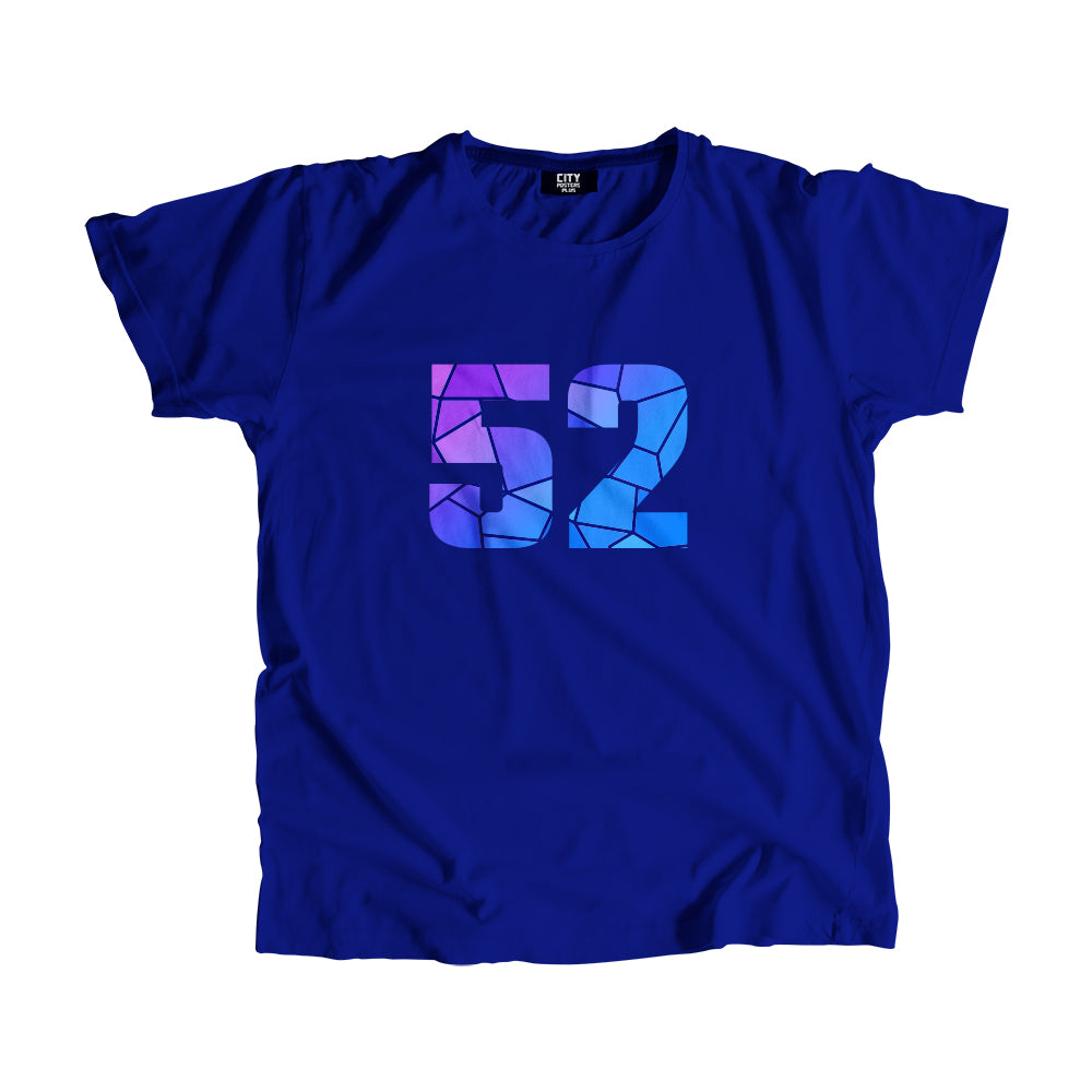 52 Number Men Unisex T-Shirt (Royal Blue)