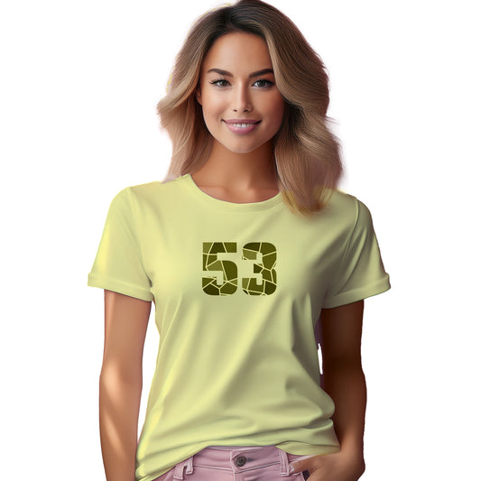53 Number Women T-Shirt (Butter Yellow)