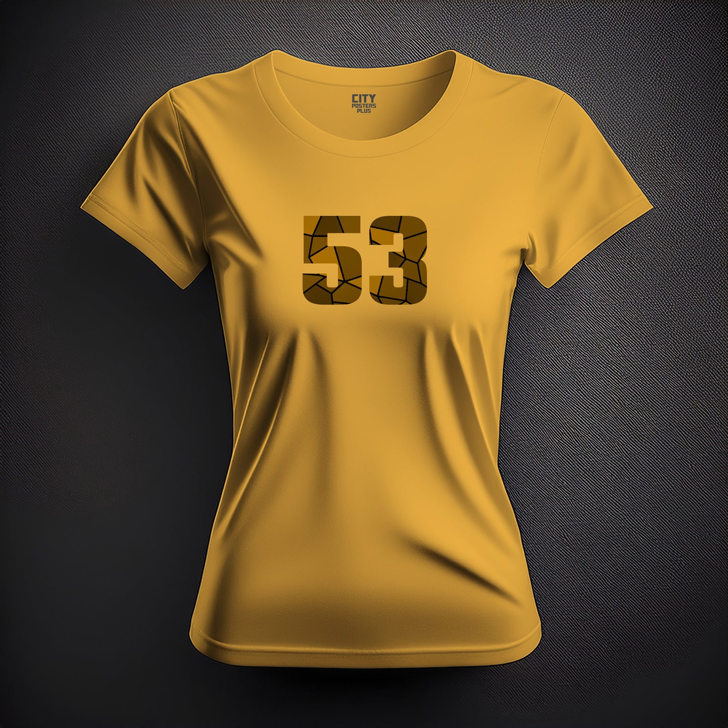 53 Number Women T-Shirt (Golden Yellow)