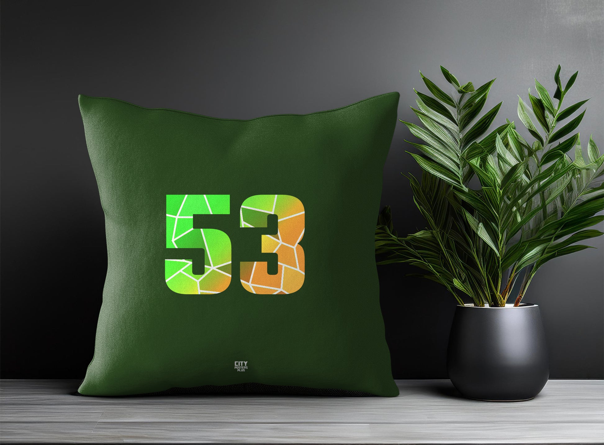 Print Deliver Plus 53 Number Square & Rectangle Pillow Cases | Modern Numeric Throw Pillow Covers 
