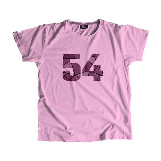 54 Number Men Unisex T-Shirt (Light Pink)