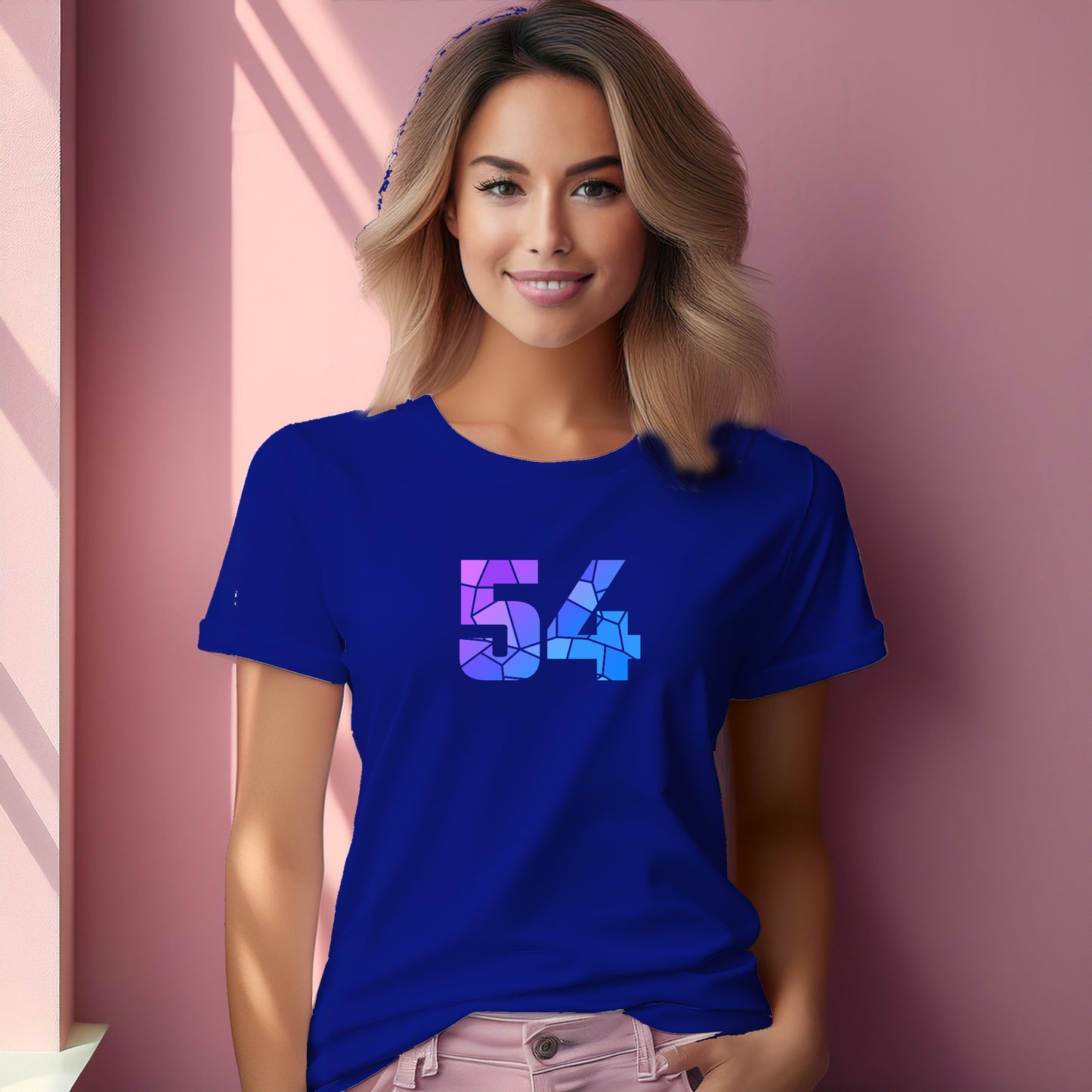 54 Number Women T-Shirt (Royal Blue)