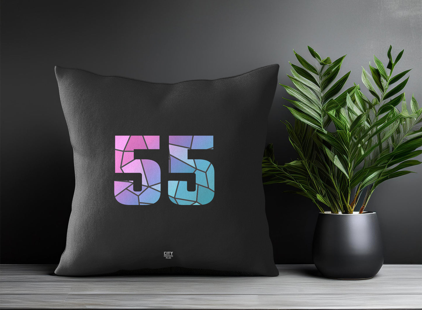 Print Deliver Plus 55 Number Square & Rectangle Pillow Cases | Modern Numeric Throw Pillow Covers 