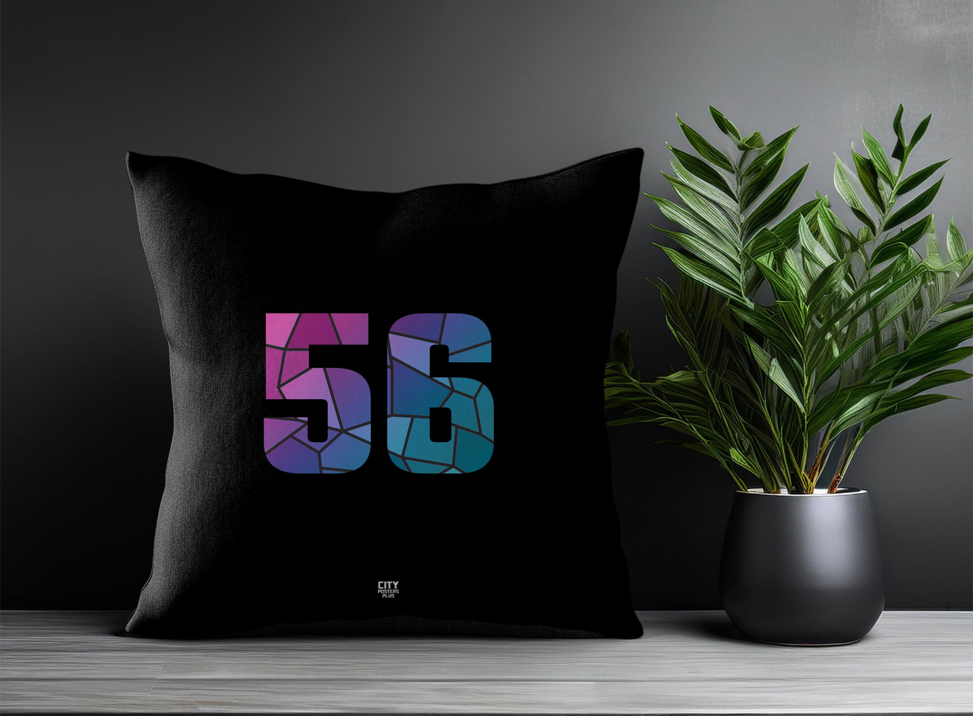 Print Deliver Plus 56 Number Square & Rectangle Pillow Cases | Modern Numeric Throw Pillow Covers 