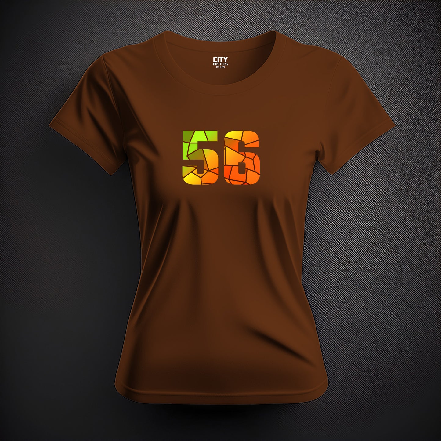 56 Number Women T-Shirt (Brown)
