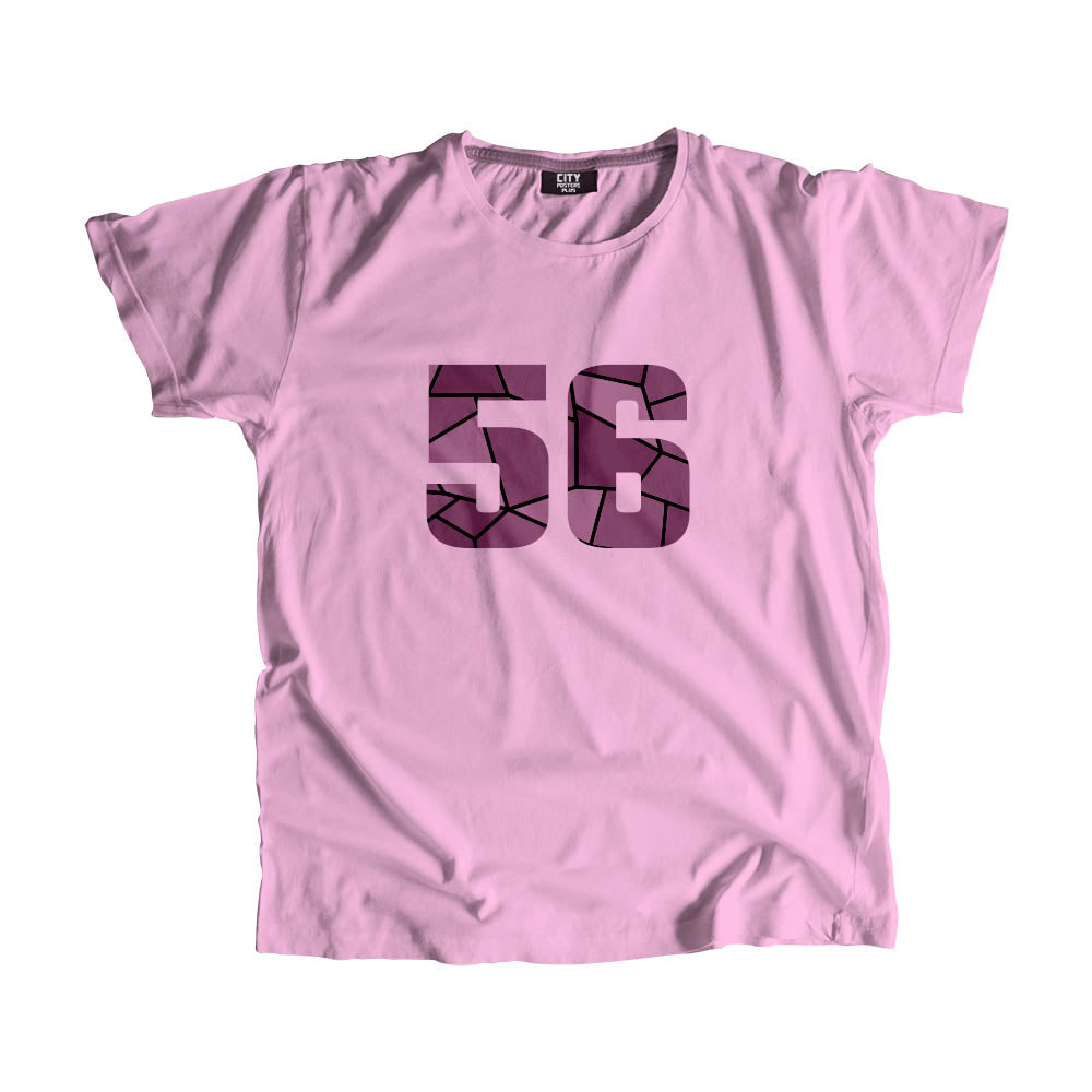 56 Number Men Unisex T-Shirt (Light Pink)