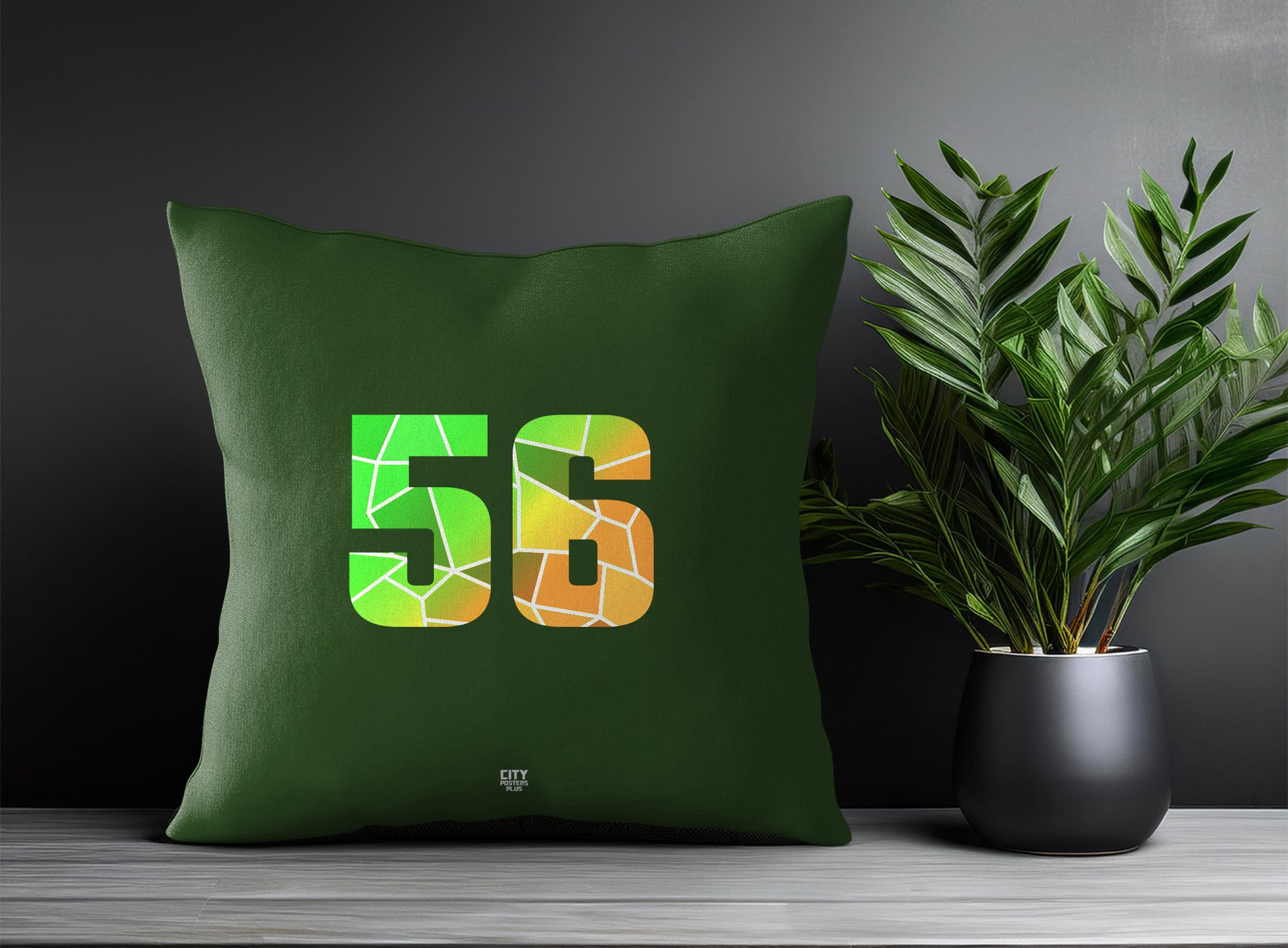 Print Deliver Plus 56 Number Square & Rectangle Pillow Cases | Modern Numeric Throw Pillow Covers 
