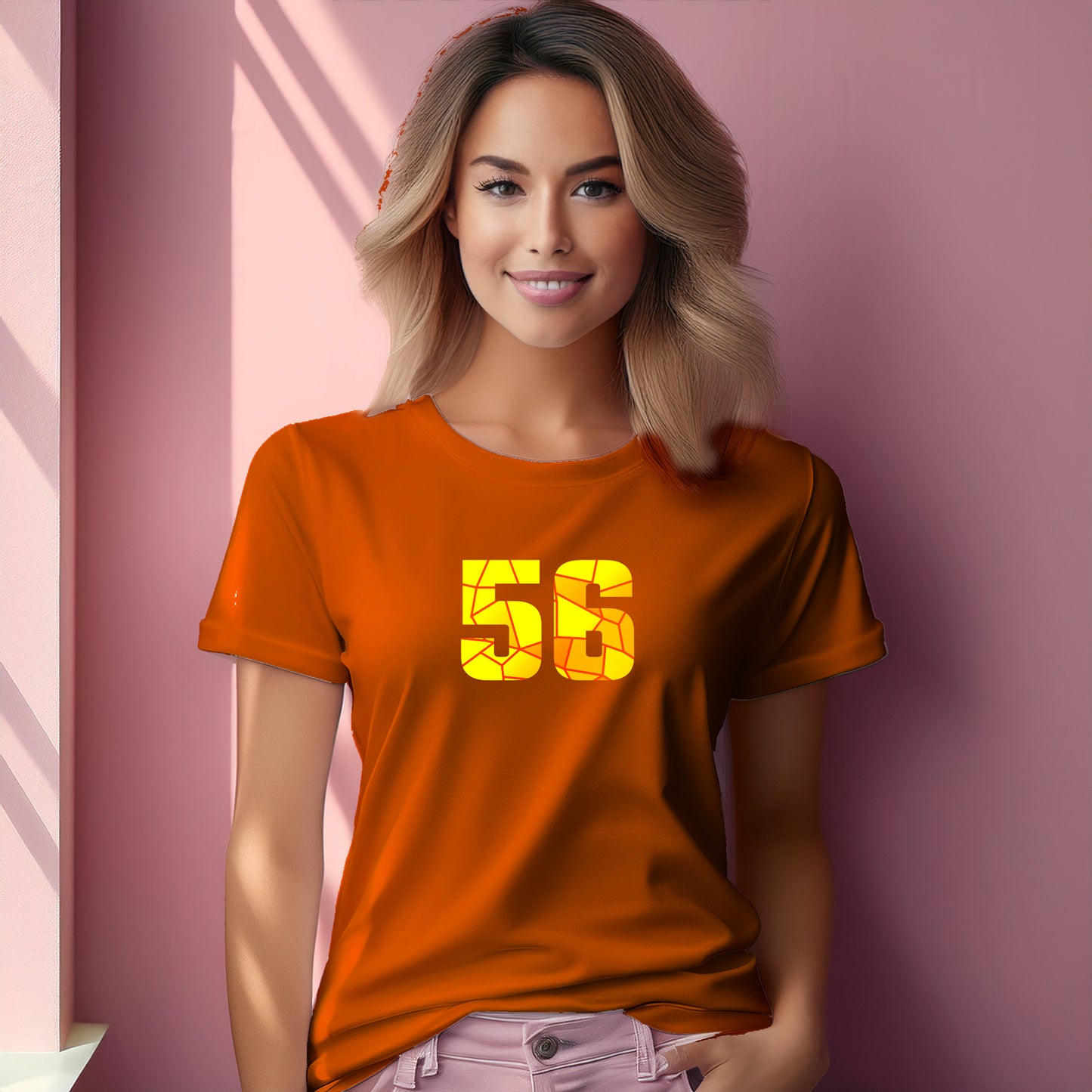 56 Number Women T-Shirt (Orange)