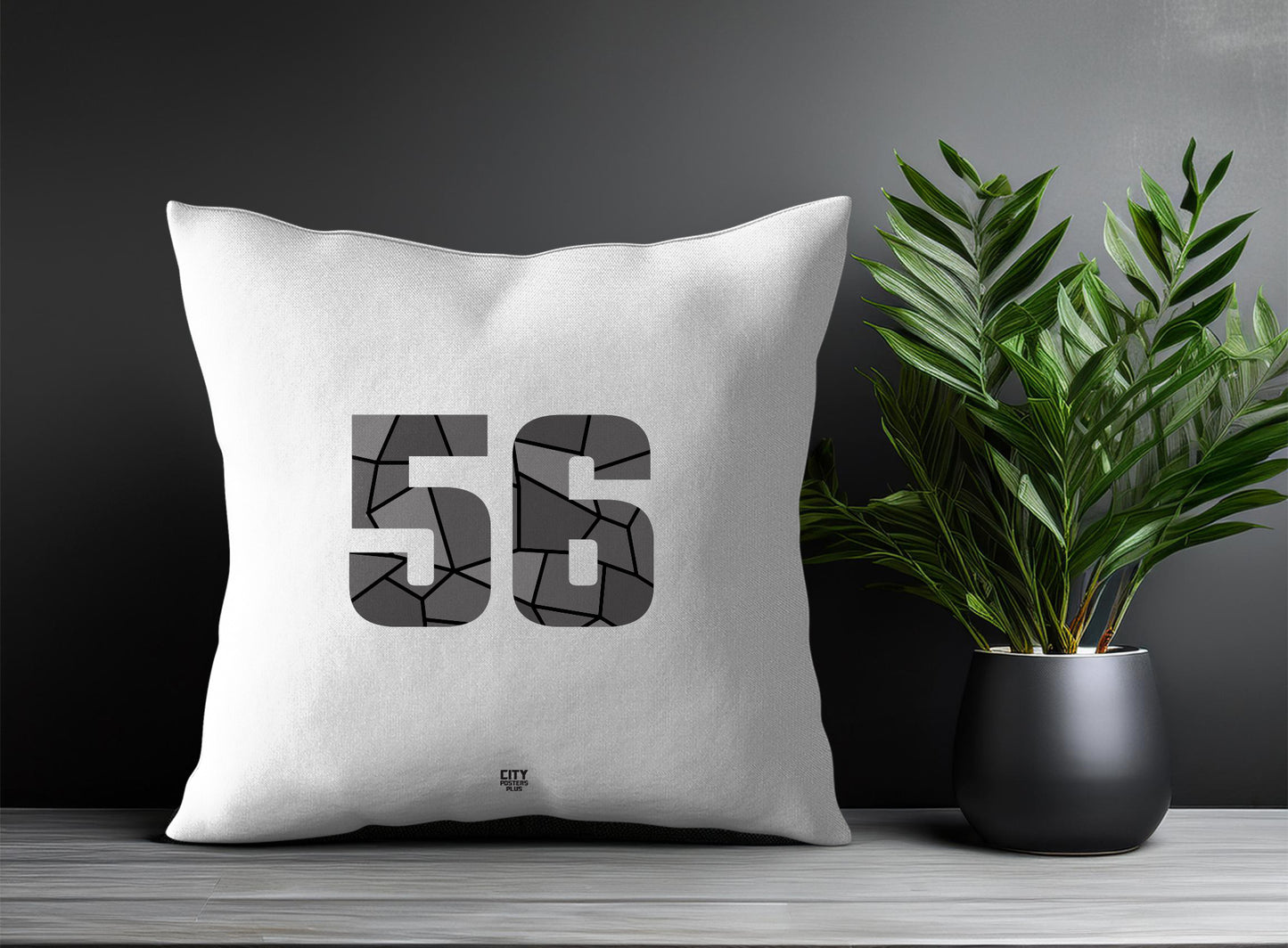 Print Deliver Plus 56 Number Square & Rectangle Pillow Cases | Modern Numeric Throw Pillow Covers 